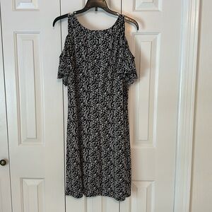MSK Black and White Floral Dress, XL